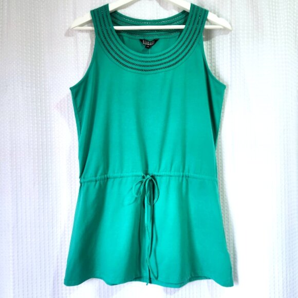 Nicole Miller Original Women's Top Tied Waist Size Medium Green Sleeveless New - Picture 1 of 10